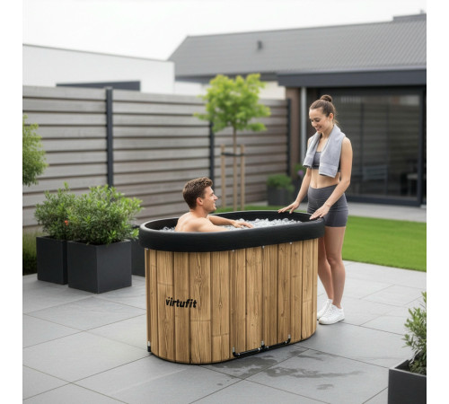 Ванна крижана VIRTUFIT Oval, 120 x 70 см 500 л, дерево