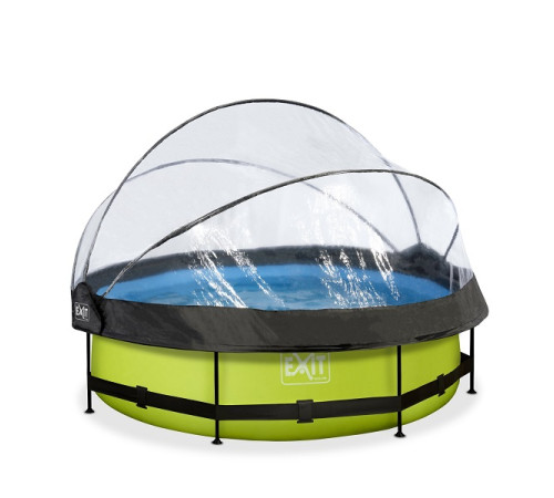 Басейн-стійка з насосом і куполом 300х76 см EXIT LIME - зелений