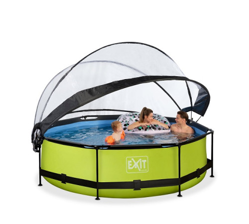 Басейн-стійка з насосом і куполом 300х76 см EXIT LIME - зелений