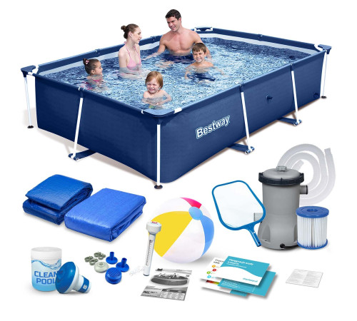 Басейн каркасний прямокутний 15в1 Bestway 56403N, 259 x 170 x 61 см Басейн каркасний прямокутний 15в1 Bestway 56403N, 259 x 170 x 61 см