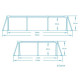Басейн каркасний прямокутний 15в1 Bestway 56403N, 259 x 170 x 61 см