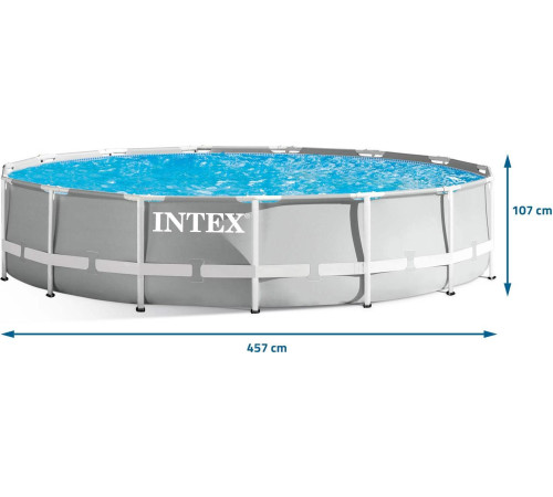 Басейн каркасний 12в1 INTEX 26724, 457 x 107 см, сірий