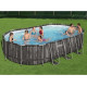 Басейн каркасний овальний Bestway Power Steel Frame 610 x 366 x 122 см - темно-коричневий