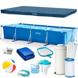 Басейн каркасний прямокутний 16в1 Intex 28274 450 x 220 x 84 см