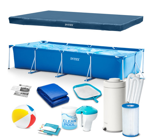 Басейн каркасний прямокутний 16в1 Intex 28274 450 x 220 x 84 см