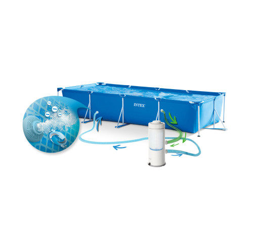 Басейн каркасний прямокутний 16в1 Intex 28274 450 x 220 x 84 см