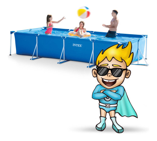 Басейн каркасний прямокутний 16в1 Intex 28274 450 x 220 x 84 см