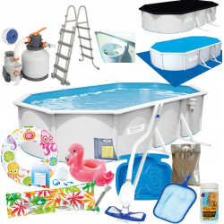 Басейн каркасний овальний 21в1 Bestway 56369 Hydrium 610 x 360 см - білий