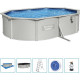 Басейн каркасний овальний Bestway Hydrium з аксесуарами, 500 x 360 x 120 см, світло-сірий