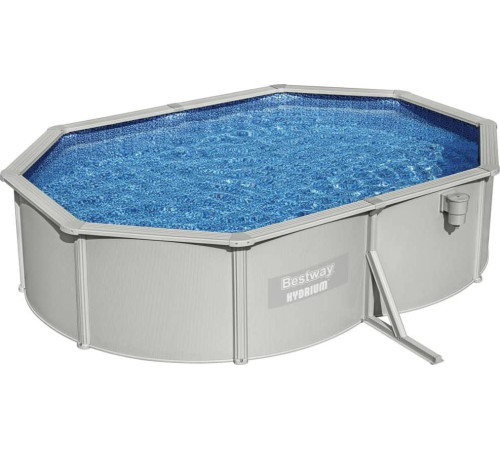 Басейн каркасний овальний Bestway Hydrium з аксесуарами, 500 x 360 x 120 см, світло-сірий
