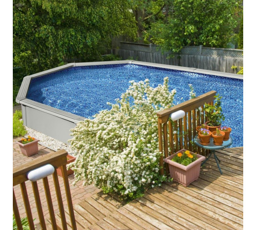 Басейн каркасний овальний Bestway Hydrium з аксесуарами, 500 x 360 x 120 см, світло-сірий