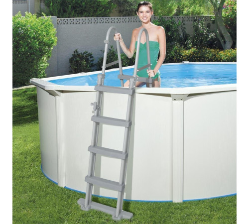 Басейн каркасний овальний Bestway Hydrium з аксесуарами, 500 x 360 x 120 см, світло-сірий