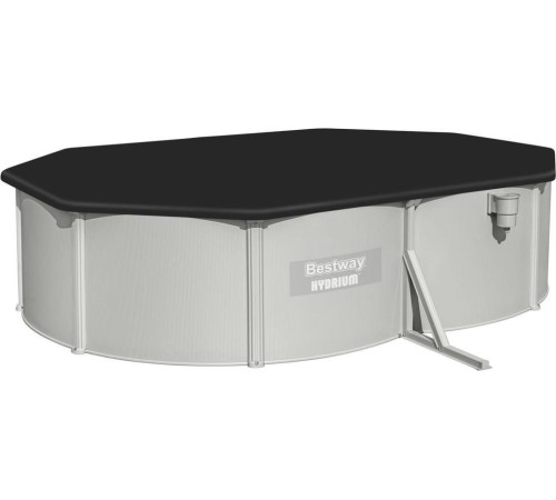 Басейн каркасний овальний Bestway Hydrium з аксесуарами, 500 x 360 x 120 см, світло-сірий