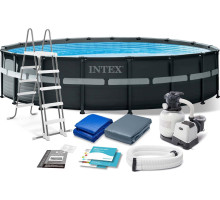 Басейн каркасний 11в1 INTEX 26330, 549 см - графітовий