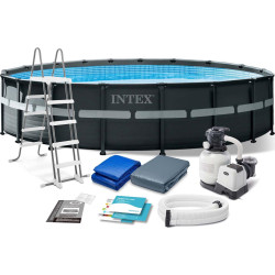 Басейн каркасний 11в1 INTEX 26330, 549 см - графітовий