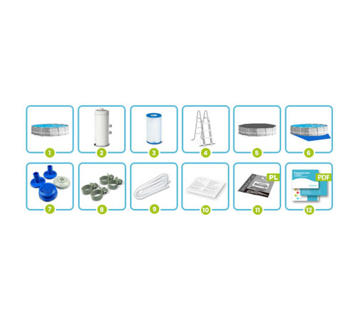 Басейн каркасний 12в1 INTEX 26720, 427 x 107 см, сірий