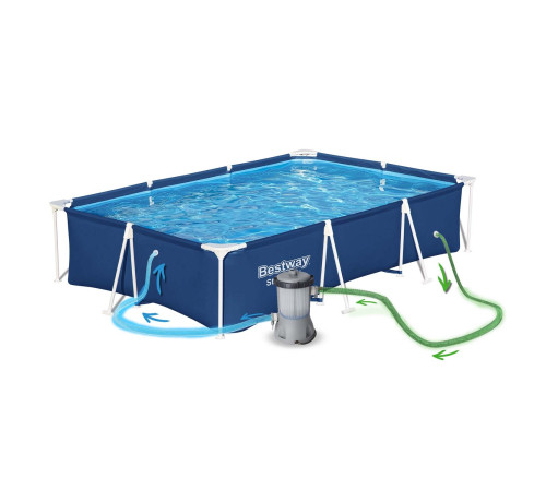 Басейн каркасний прямокутний 16в1 Bestway 56404N, 300 x 201 x 66 см Басейн каркасний прямокутний 16в1 Bestway 56404N, 300 x 201 x 66 см
