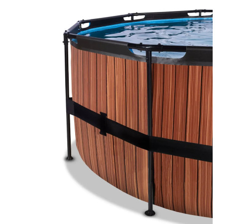 Басейн каркасний EXIT з накриттям 450 х 122 см "дерево" з нагрівом води