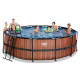 Басейн каркасний EXIT з накриттям 450 х 122 см "дерево" з нагрівом води
