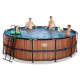 Басейн каркасний EXIT з накриттям 450 х 122 см "дерево" з нагрівом води