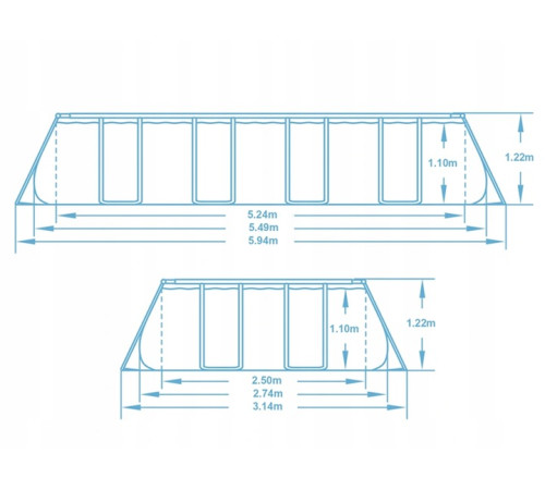 Басейн каркасний 12в1 Bestway 56716N 549 х 274 х 122 см