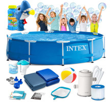 Басейн каркасний 15в1 INTEX 28202, 305 х 76 см + машина для створення бульбашок