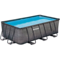 Басейн каркасний прямокутний Marimex Florida Ratan 400 x 210 х 122 см, графітовий