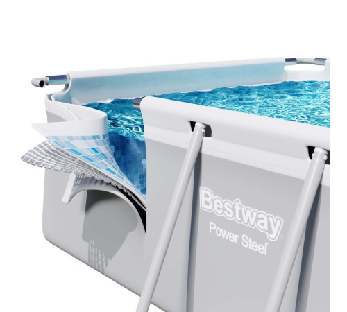 Басейн каркасний прямокутний Bestway Power Steel 549x274 см (56466) - світло-сірий