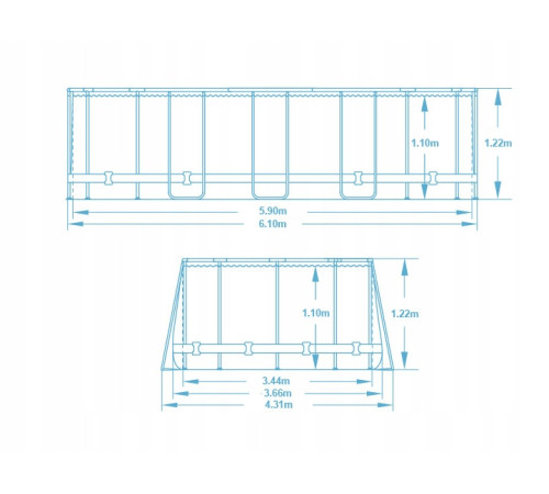 Басейн каркасний 18в1 Bestway 5611R 610 х 366 х 122 см