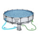 Басейн каркасний 17в1 Bestway 56595 427 х 84 см з машинкою для мильних бульбашок