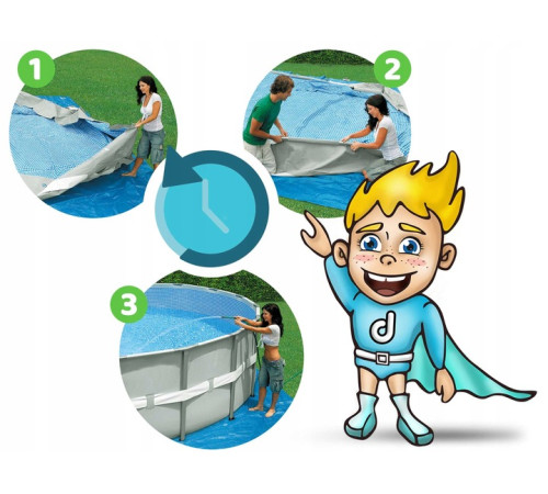 Басейн каркасний 17в1 Bestway 56595 427 х 84 см з машинкою для мильних бульбашок