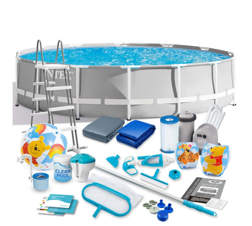 Басейн каркасний 21в1 INTEX 26732, 549 х 122 см, сірий