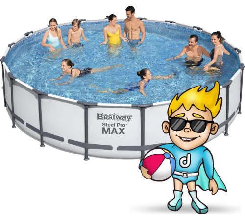 Басейн каркасний 18в1 Bestway 56462 Steel Pro Max 549 см - білий Басейн каркасний 18в1 Bestway 56462 Steel Pro Max 549 см - білий
