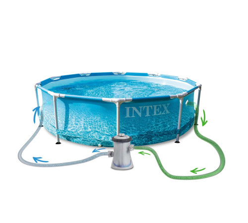 Басейн каркасний 16в1 INTEX 28208, 305 x 76 см + машина для створення бульбашок