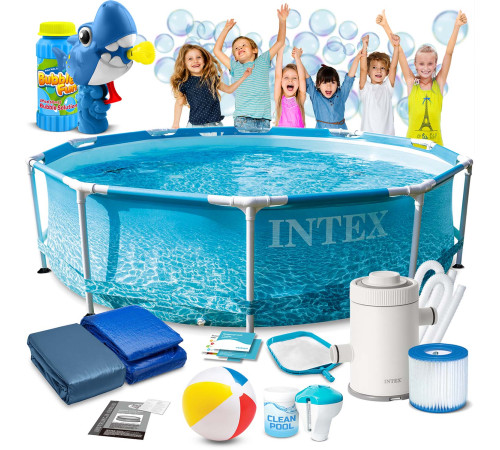 Басейн каркасний 16в1 INTEX 28208, 305 x 76 см + машина для створення бульбашок