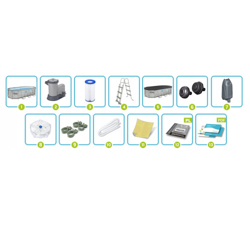 Басейн каркасний 13в1 Bestway 56719N 610 х 366 х 122 см