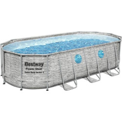 Басейн каркасний овальний Bestway 56716, 549x274x122 см, світло - сірий