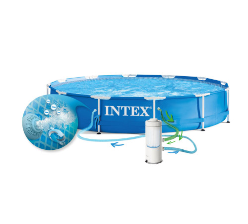 Басейн каркасний 16в1 INTEX 28212, 366 x 76 см + машина для створення бульбашок