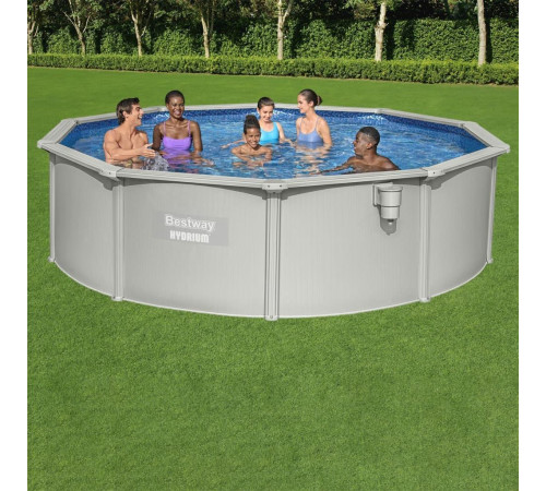 Басейн каркасний Bestway Hydrium з аксесуарами, 460 x 120 см, світло-сірий