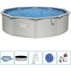 Басейн каркасний Bestway Hydrium з аксесуарами, 460 x 120 см, світло-сірий