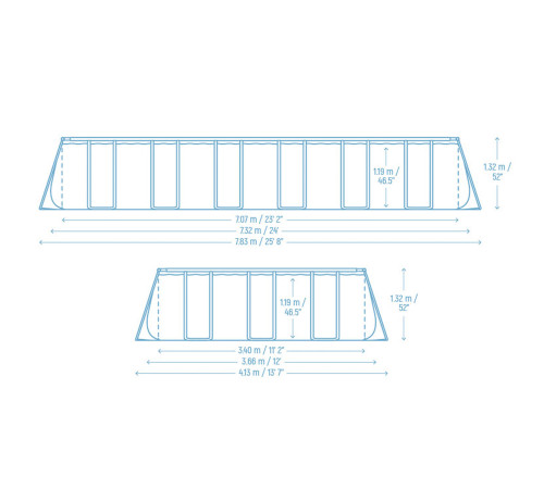 Басейн каркасний 11в1 Bestway 561KG 732 х 366 х 132 см