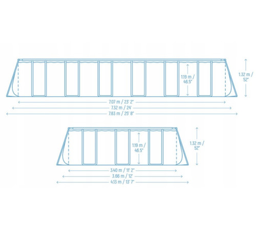 Басейн каркасний 11в1 Bestway 561KG 732 х 366 х 132 см