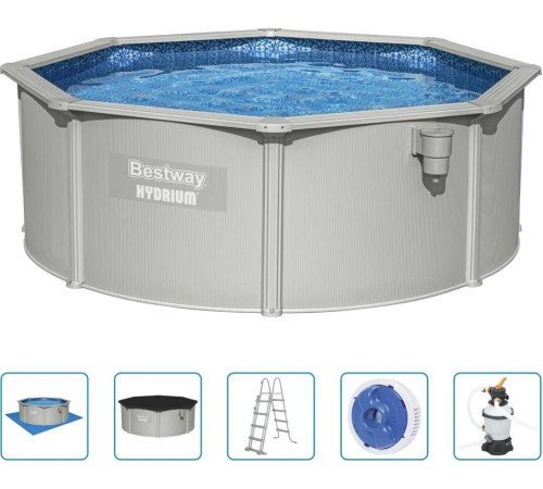 Басейн каркасний Bestway Hydrium 360 x 120 см, світло-сірий Басейн каркасний Bestway Hydrium 360 x 120 см, світло-сірий