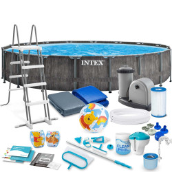 Басейн каркасний 21в1 INTEX 126744, 549 x 122 см, темно-сірий