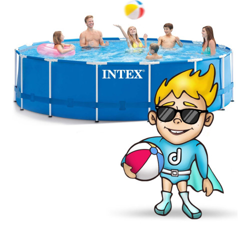 Басейн каркасний 21в1 INTEX 28242, 457 x 122 см + машина для створення бульбашок