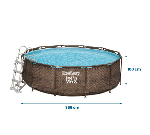 Басейн каркасний 18в1 Bestway 56709, 366 x 100 см Басейн каркасний 18в1 Bestway 56709, 366 x 100 см