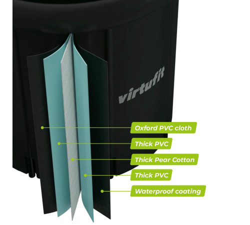 Ванна крижана VIRTUFIT XXL 80 x 80 x 75 см 375 л, чорна
