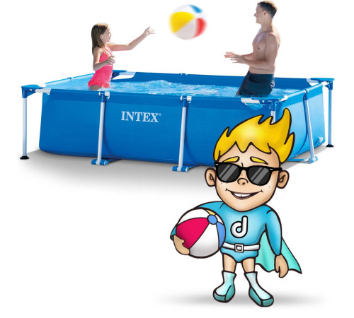 Басейн каркасний прямокутний 15в1 INTEX 28272, 300 х 200 х 75 см + машина для створення бульбашок Басейн каркасний прямокутний 15в1 INTEX 28272, 300 х 200 х 75 см + машина для створення бульбашок