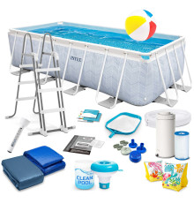 Basen ogrodowy stelażowy 400 x 200 x 100 cm zestaw 18w1 INTEX 26780