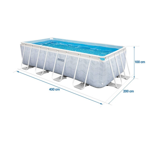 Basen ogrodowy stelażowy 400 x 200 x 100 cm zestaw 18w1 INTEX 26780